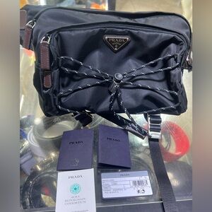 Prada Speedrock Re-nylon and leather shoulder bag